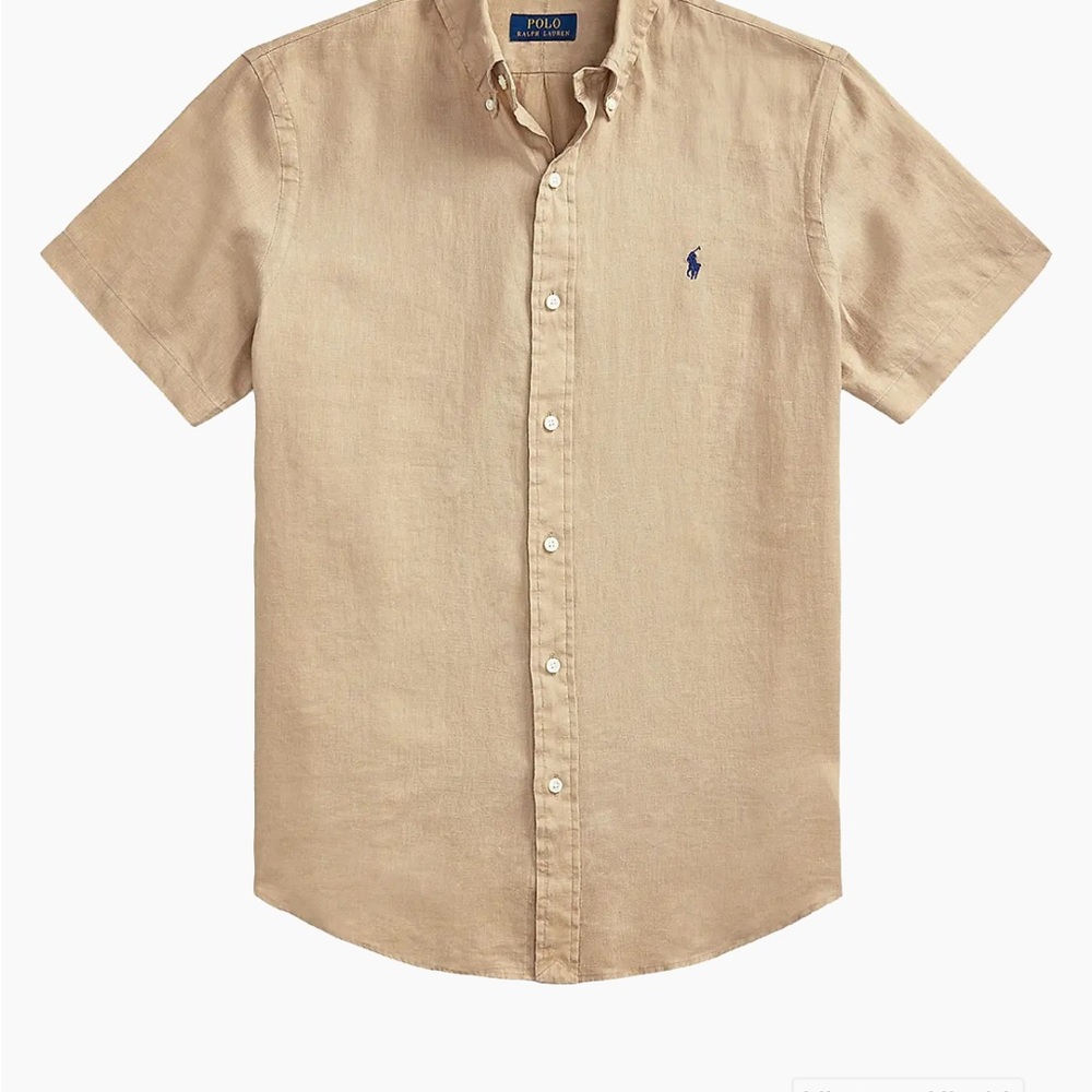 Ralph Lauren Men's Beige Short Sleeve Shirt